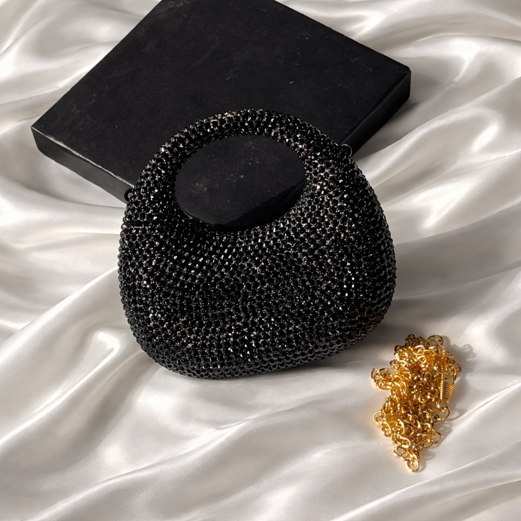 Swarovski Mini Rhinestone Clutch (Black)- Box Packing